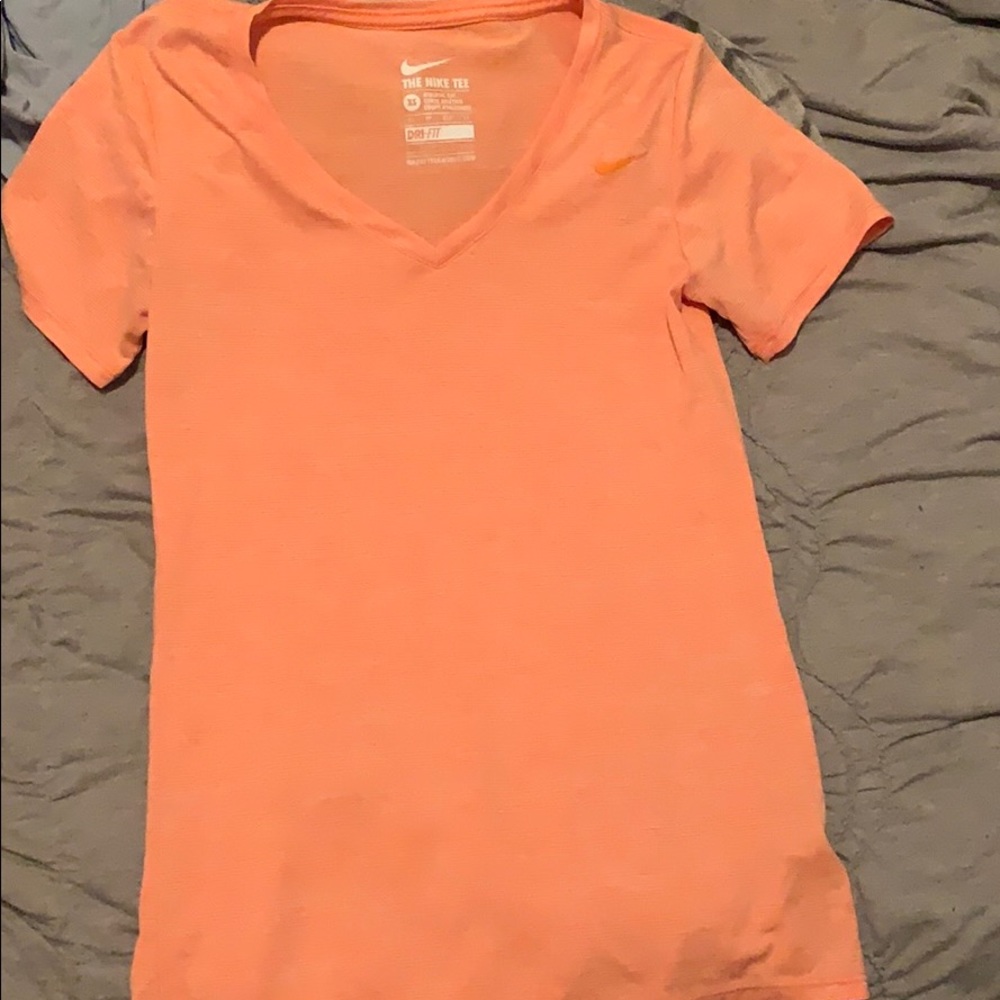 orange nike dri-fit short sleeve shirt